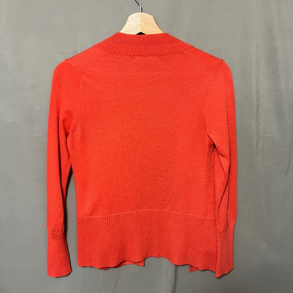 Banana Republic Wool Blend‎ Cardigan Sweater Open Front Pockets Knit Coral XS - Picture 4 of 9